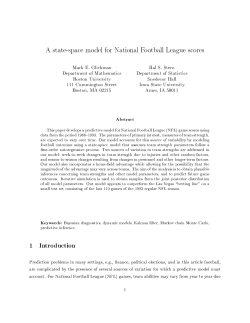 A state-space model for National Football League scores Mark E