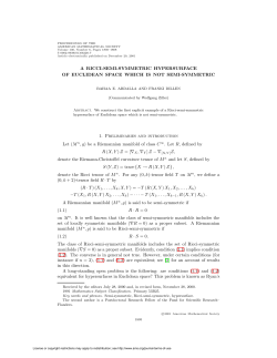 A RICCI-SEMI-SYMMETRIC HYPERSURFACE OF EUCLIDEAN