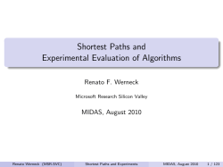 Shortest Paths and Experimental Evaluation of Algorithms