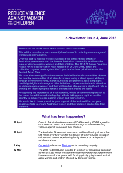 The National Plan to Reduce Violence against Women and their