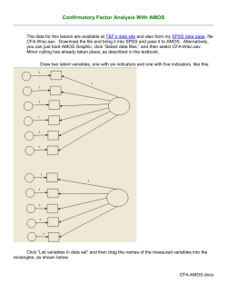 Confirmatory Factor Analysis With AMOS