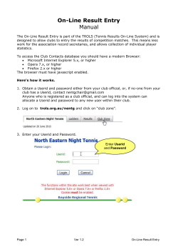 On-Line Result Entry Manual