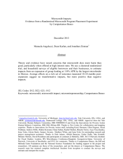 Microcredit Impacts - Bureau for Research and Economic Analysis of