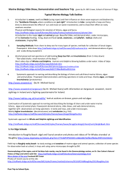 Marine Biology Slide Show, Demonstration and Seashore Trip given