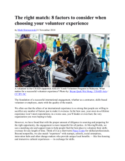 8 factors to consider when choosing your volunteer experience