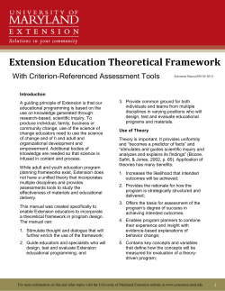 Extension Education Theoretical Framework