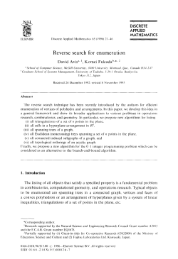 Reverse search for enumeration - Computational Geometry Lab at