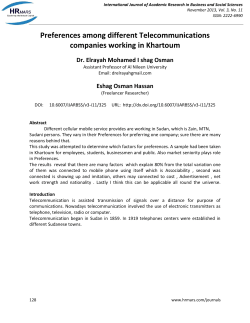 Preferences among different Telecommunications companies
