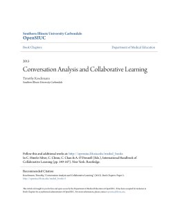Conversation Analysis and Collaborative Learning