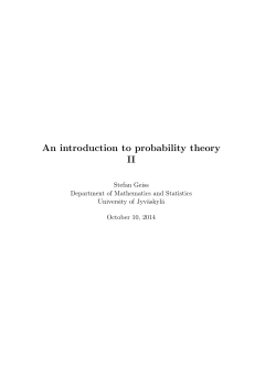 An introduction to probability theory II