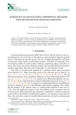 Random set-valued functional differential equations with - Ele-Math