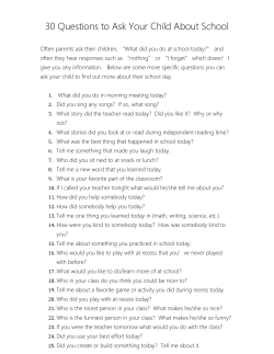 Questions to Ask Your Child About School