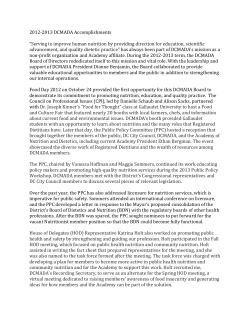 2012-2013 Accomplishment Summary Article