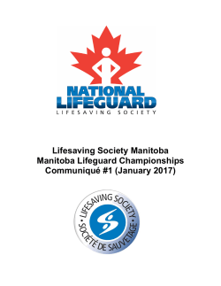 Communiqué #1 - Lifesaving Society Manitoba