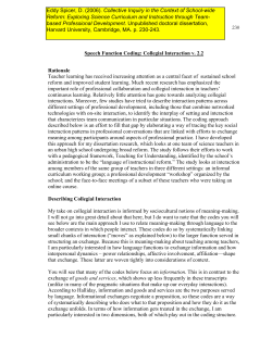 Collective Inquiry the Context of School