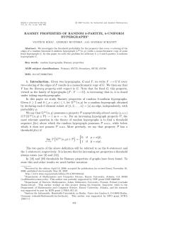 RAMSEY PROPERTIES OF RANDOM k-PARTITE, k