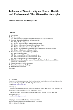 Influence of Nanotoxicity on Human Health and Environment: The