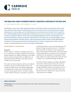 the india-sri lanka fisheries dispute: creating a win