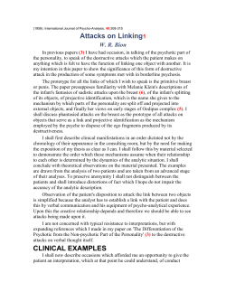Notes on Some Schizoid Mechanisms(7)