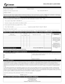 healthcare claim form - Cowan Insurance Group