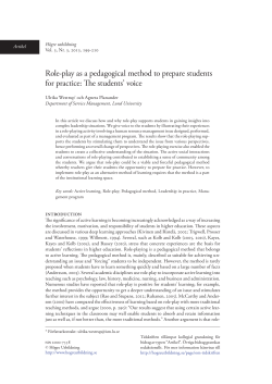 Role-play as a pedagogical method to prepare