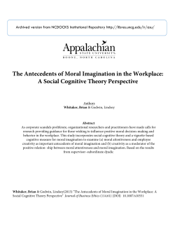 The Antecedents of Moral Imagination in the Workplace