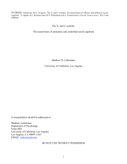 1 The X- and C-systems: The neural basis of automatic and