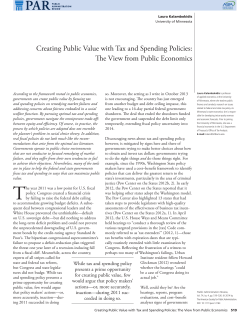 Creating Public Value with Tax and Spending Policies: The View