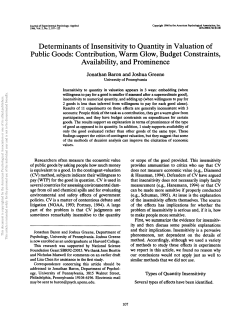Determinants of Insensitivity to Quantity in Valuation of Public Goods