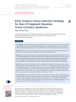 Early Invasive Versus Selective Strategy for&euro;Non&ndash;ST