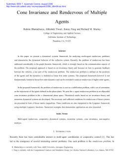 Cone Invariance and Rendezvous of Multiple Agents