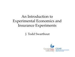 An Introduction to Experimental Economics and Insurance