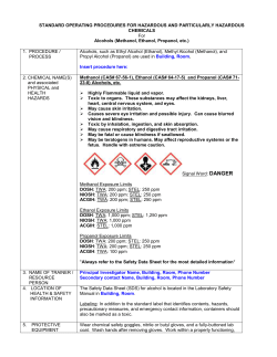 Alcohols (Methanol, Ethanol, Propanol, etc.)