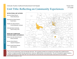 Sample Instructional Unit - Colorado Department of Education