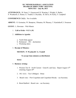 July 2013 Summary - BC Minor Baseball