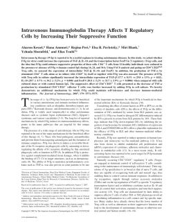 Intravenous Immunoglobulin Therapy Affects T