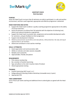 Assistant Coach - Aquanauts of Livingston ASC