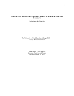 Susan Hill at the Supreme Court: Reproductive Rights Advocacy in