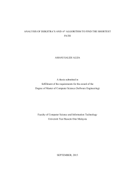 ANALYSIS OF DIJKSTRA`S AND A* ALGORITHM TO FIND THE