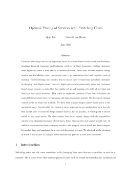 Optimal Pricing of Services with Switching Costs