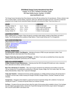 OCIAS Fact Sheet - Orange County International Auto Show