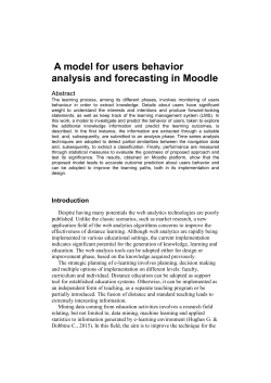 A model for users behavior analysis and forecasting in Moodle