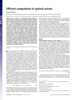 Efficient computation of optimal actions - Washington