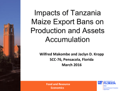 Impacts of Tanzania Maize Export Bans on