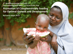Promotion of Complementary Feeding for optimal Growth and