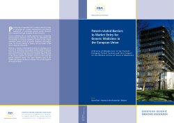 Patent-related Barriers to Market Entry for Generic Medicines