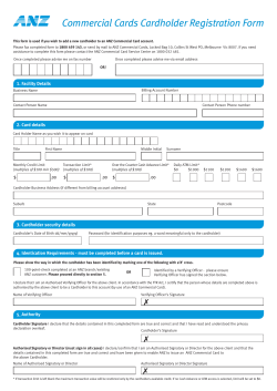 Commercial Cards Cardholder Registration Form