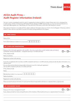 ACCA Audit Firms – Audit Register Information (Ireland)