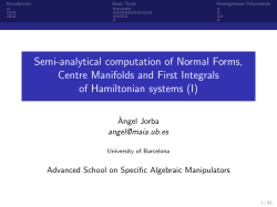 Semi-analytical computation of Normal Forms, Centre