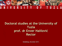 Presentation by the rector professor Izudin